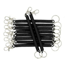 Retractable Coil Springs Keychain Coil Cord Key Chain Holder Lanyard 10 Pack ...