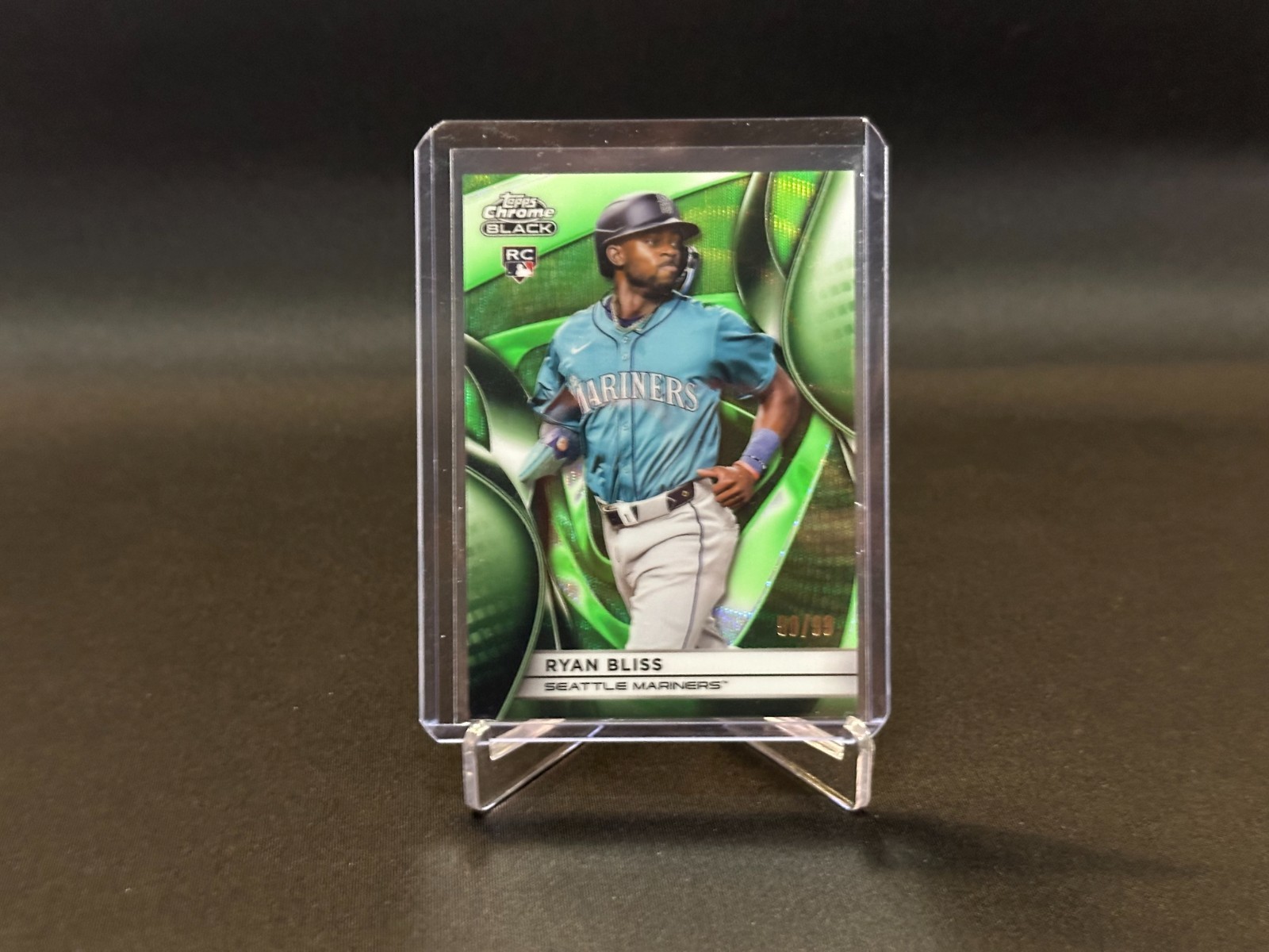 RYAN BLISS 2025 Topps Chrome Black Green Wave /99 RC Rookie Mariners #33