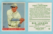 1933 Goudey Baseball Reprint #133 Fred Lindstrom--Pittsburgh Pirates--Box 741