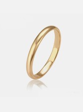 9ct 9K Yellow Gold Plated Men Women Plain Wedding Band Ring All Sizes & width