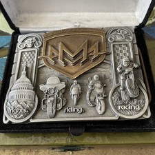 AMA Motorcycle Museum Belt Buckle Rights/Riding/Racing LTD ED HARLEY INDIAN USA