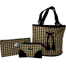 LONGABERGER NEW Homestead Purse Checkbook Cover  Coin Purse Black Beige Checked