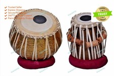 Brass Tabla Drums Set Hammered Brass Bayan -Sheesham Wood Dayan With Bag