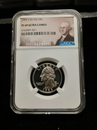1995 S Silver Washington 25¢ NGC PF 69 Ultra Cameo