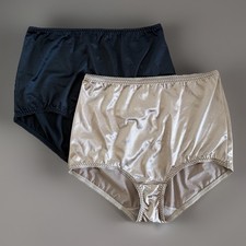 2 Two VANITY FAIR Vintage Panties Satin Size 2X FITS XL Granny Femenine READ