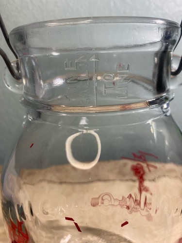 Vintage Ka-Vee Ice Cream Co. banca barattolo vetro da un gallone con manico in filo metallico - Foto 2 di 9
