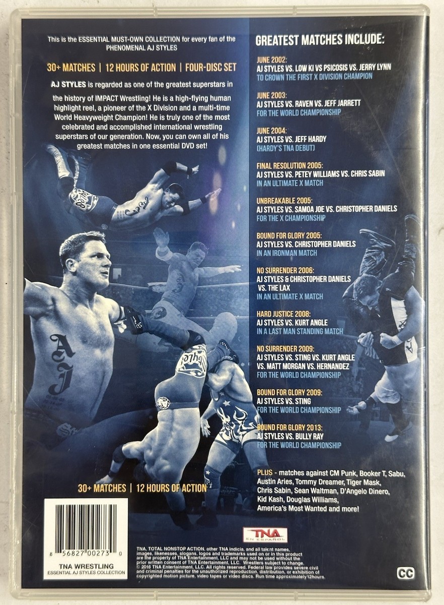 TNA AJ STYLES （AJスタイルズ）DVD COLLECTION Sealed TNA The Essential AJ Styles Collection DVD Impact WWE