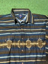 Panhandle Shirt Men LG Pearl Snap Western Long Sleeve Aztec Southwestern Rodeo