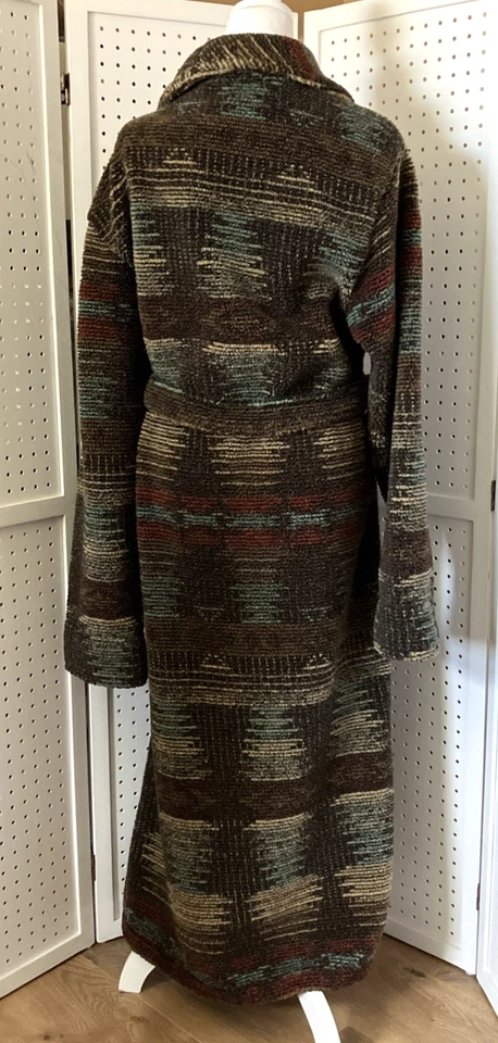 Bata Larga Woolrich Navajo Patrón Sherpa Pesada Para Mujer L/XL Azteca Suroeste Foto 2 de 4