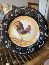 Cute Rooster 10 Inch Decorative Plate With Wall Hanger Attached-no Stand