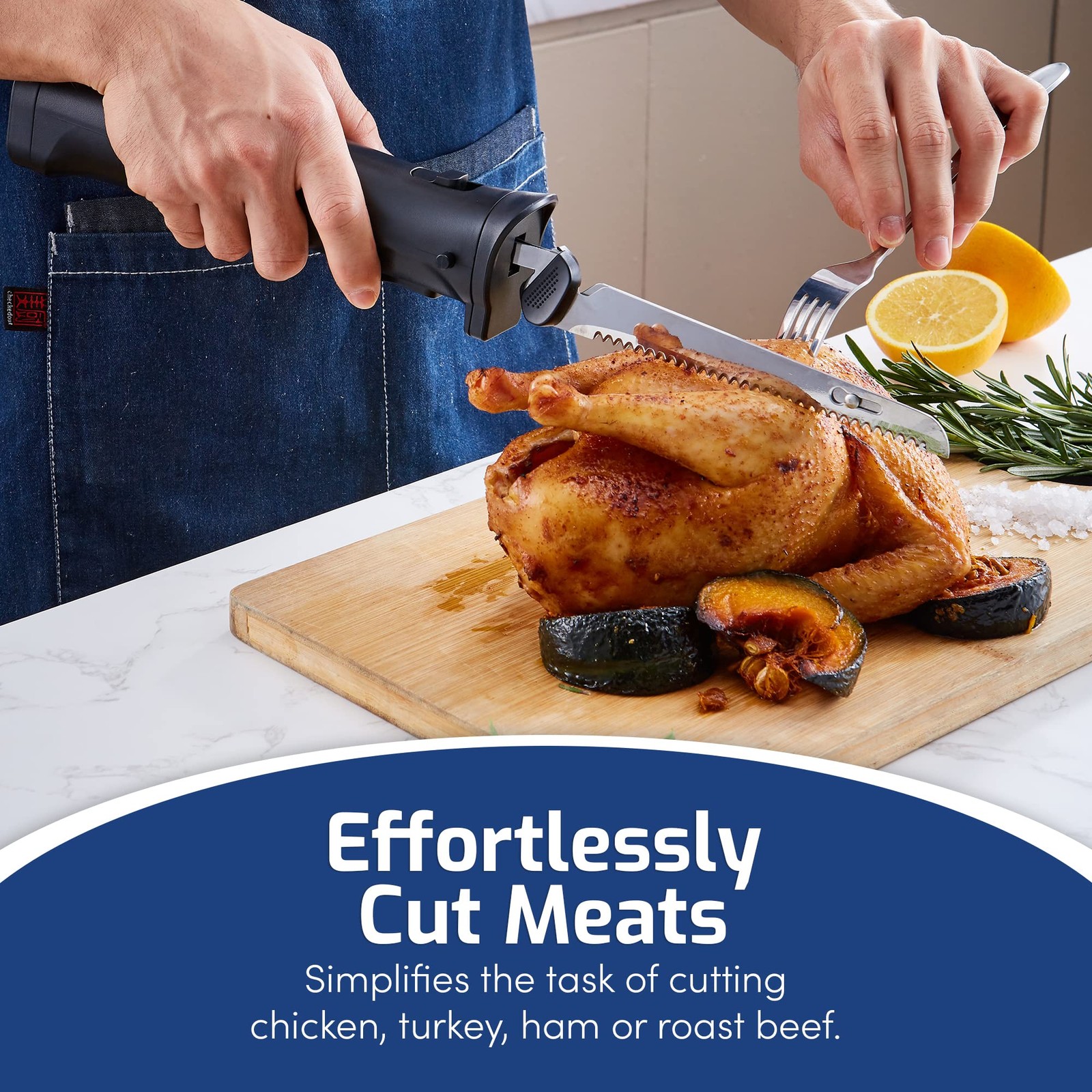 EK9810 Professional Cordless Rechargeable Easy-Slice Electric Knife with 4 Se...