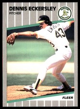 Dennis Eckersley 1989 Fleer #7 Athletics MLB READ FREE SHIPPING AutographDen