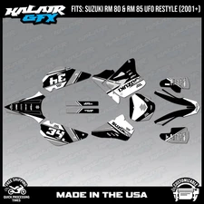 Graphics Kit for Suzuki RM85 (2001-2023) UFO Restyle Icon - White