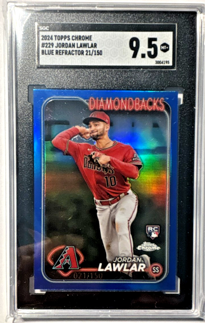 2024 Topps Chrome - Jordan Lawlar #229 Blue Refractor /150 (RC)