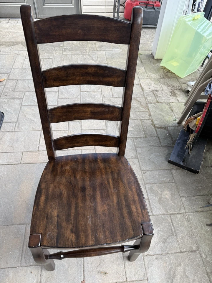 10 Pottery Barn Dining Table Chairs Solid Wood Brown - Image 3 of 3