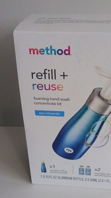Method Foaming Hand Wash Concentrate Kit Sea Minerals 10 fl oz + 2 x 1 fl oz