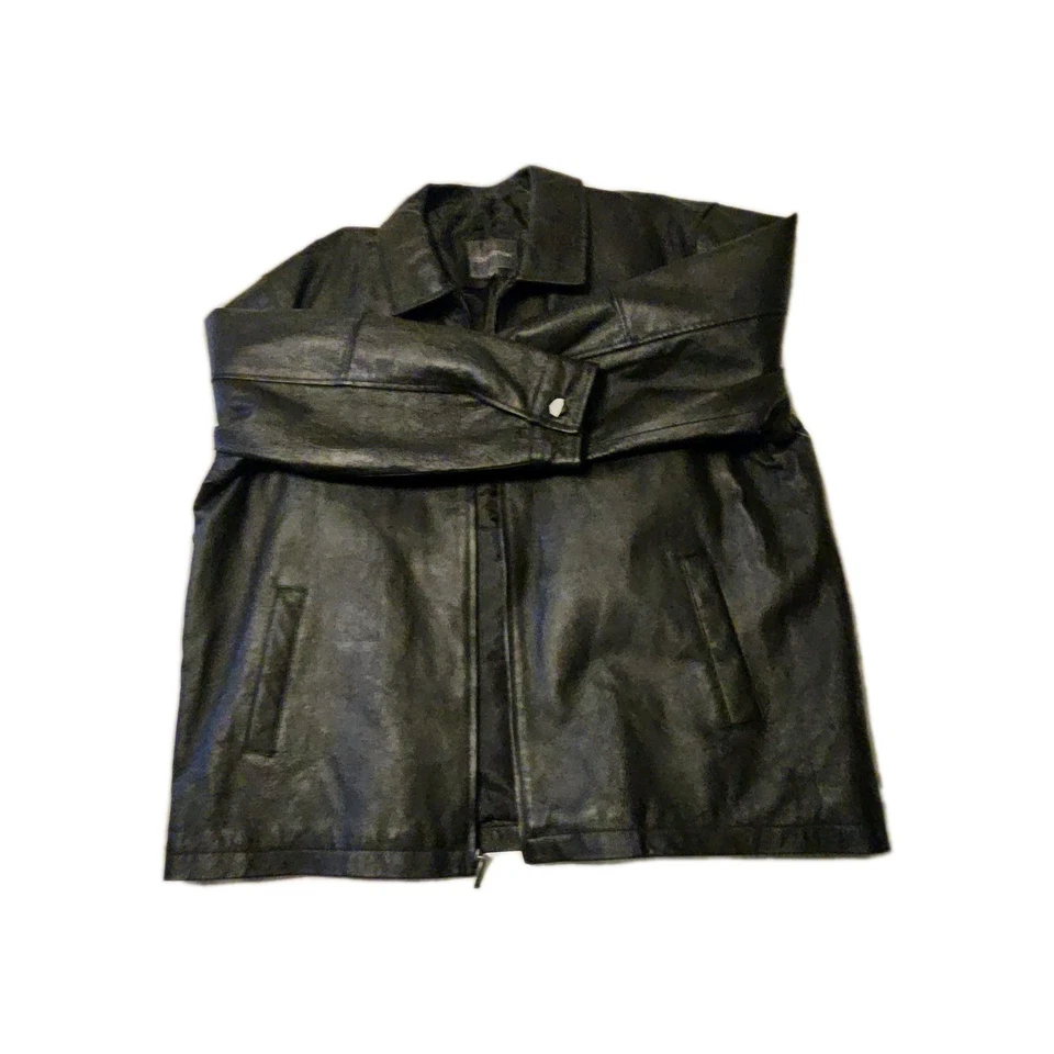 Jaqueta de couro preta nova em folha com TAGS Covington XXL preço original US$ 200,00 - Imagem 2 de 4