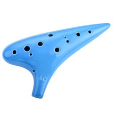 12-Hole Alto C Sweet Potato Ocarina with Protective Bag Songbooks Water Blue