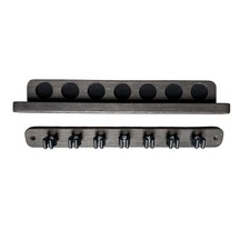 Billiard Pool Cue Stick Storage Holder Solid Wood w/Clips Holds 7 Cues NEW