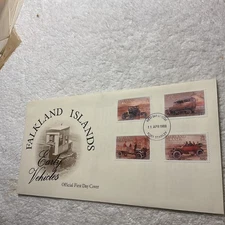 Falkland Islands-(-1988-)-EARLY VEHICLES -OFFICIAL FDC-#399