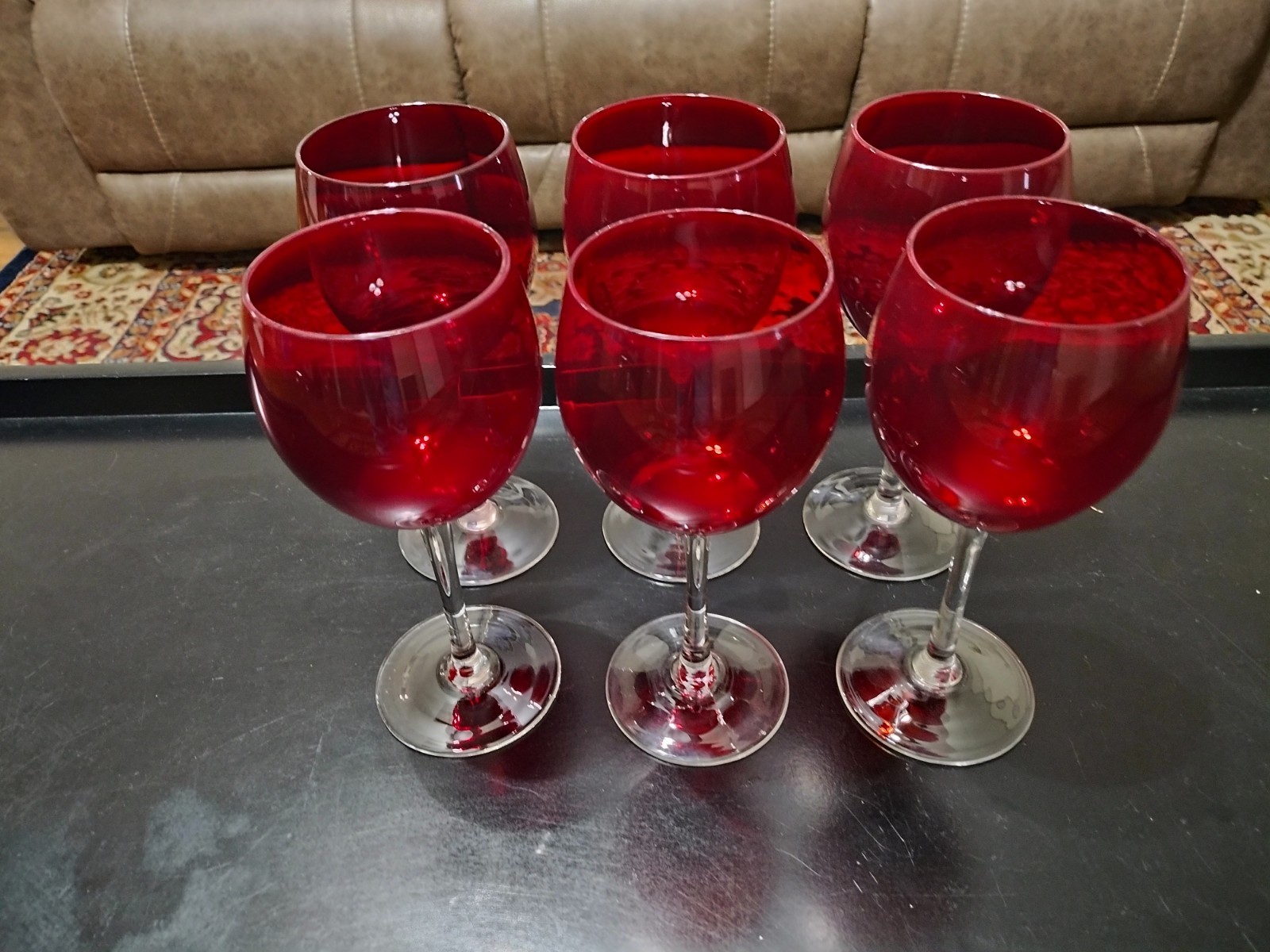 Elegant set of 6 Ruby Red Balloon  8