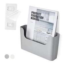  Adhesive File Holder Door Mount Mail Magazine Organizer, Office Wall Mount 