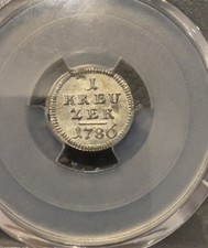 MS63 1786 Nurnberg German PCGS 1 Kreuzer Proof Like Silver Beauty 1 Year Type