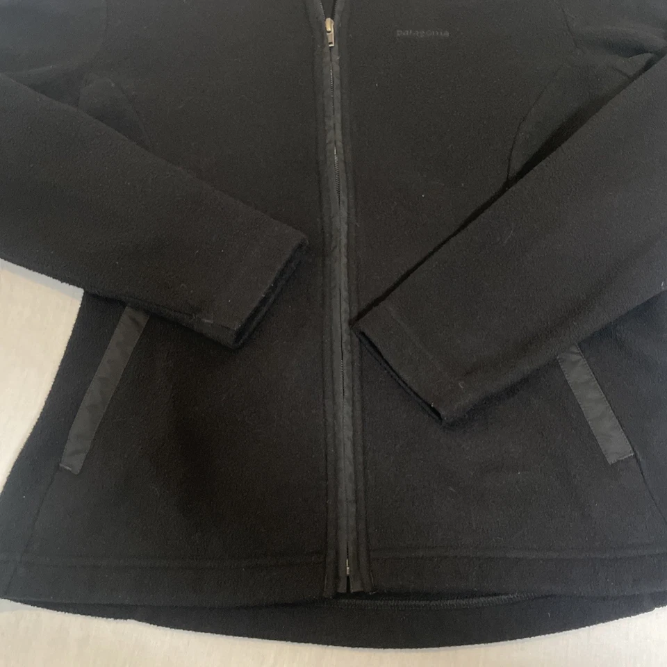 Chaqueta negra Patagonia para mujer grande micro polar cremallera completa sudadera ligera Foto 4 de 4