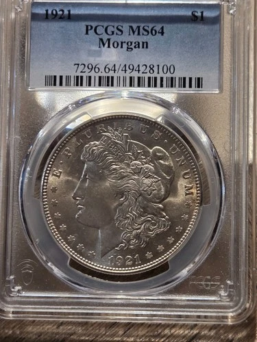 1921-P Morgan Silver Dollar PCGS MS64 - Bright and Lovely! Great Coin!