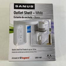 Outlet Shelf White SANUS Outlet Cover with a Shelf Above Holds 10lb - New in Box