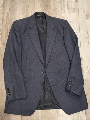 Halston, Blazer Halston 40L uomo vintage Barney's New York a righe blu lana cappotto sportivo