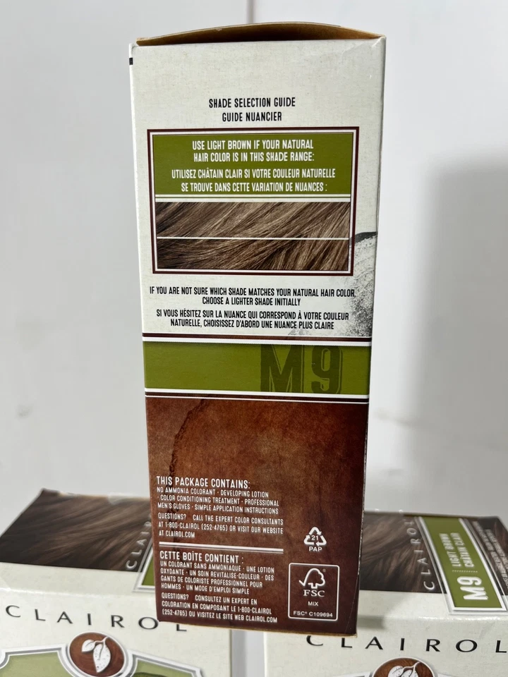 3x Clairol Natural Instincts Men Tinte de Cabello Semipermanente, M9 Marrón Claro - NUEVO 🔥 Foto 4 de 4