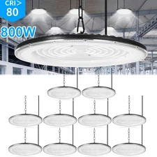 10 Pack 800W UFO Led High Bay Lights Commercial Warehouse Factory Light Fixture