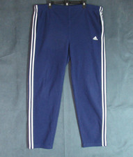 Vintage Y2K 90s Adidas Track Pants XL Blue Pile Fleece Rare 3 Stripe Sweatpants