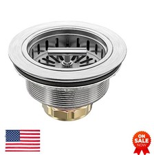 Kitchen Sink Drain Strainer 3-1/2 Inch Stainless Steel Assembly Kit with Basket