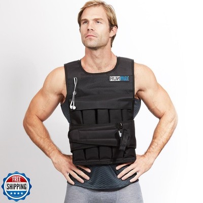 RUNmax 12lb-140lb Weighted Vest (Without Shoulder Pads, 40lb), Bl