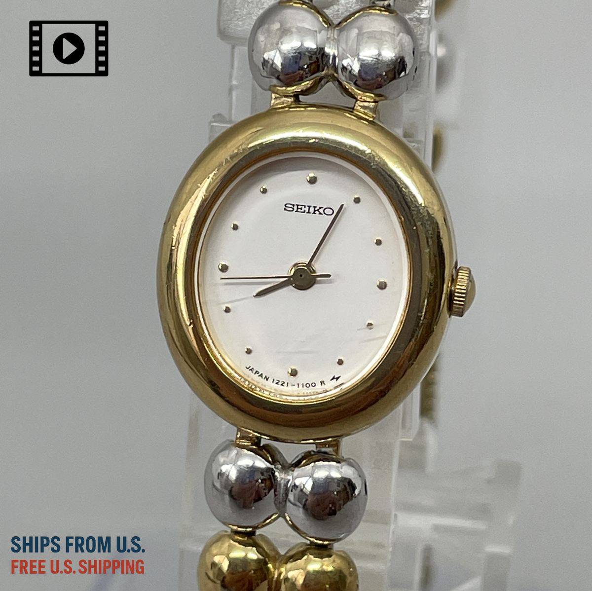 Seiko Tisse 1221-5790 Vintage 1986 [US Stock] Gold Oval Quartz