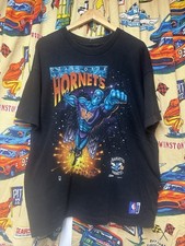 Vintage 90s NBA Charlotte Hornets Superhero T Shirt