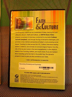 FAITH & CULTURE Colleen Carroll Campbell DVD Dr. Paul Vitz 2006