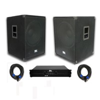 Seismic Audio Pair Of 18 Pa/dj Bass Sub Cabs, Power Amplifier, & Speaker Cables on sale Seismic Audio Pair Of 18 Pa/dj Bass Sub Cabs, Power Amplifier, & Speaker Cables on sale