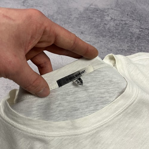 Luxus Isabel Marant Classic Logo Kurzarm T-Shirt Herren Größe M Weiß - Bild 5 von 11