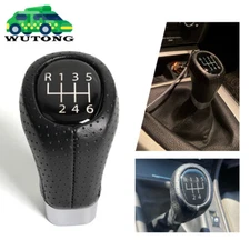 Black PU Leather 6 Speed Shift Knob For BMW E36 E46 M3 Z4 3.0 E90 E91 E92 M5 E39