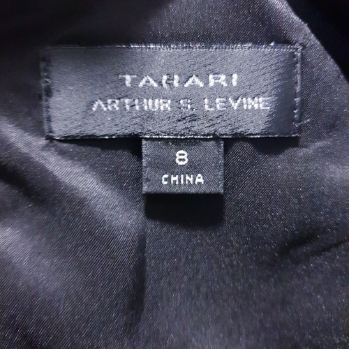 Tahari Arthur Levine Dress Womens 8 Black Metallic Floral Pencil Sheath - Picture 4 of 8