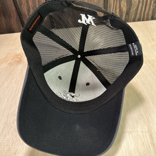 Winchester Rifles Trucker Hat Cowboy Logo Gray Black Mesh Low Profile Cap W - Picture 6 of 12