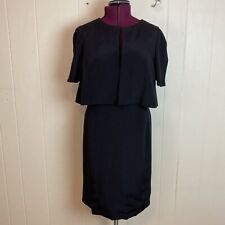 Vintage Carolina Herrera Classic Black Sheath Dress Medium Evening Cocktail