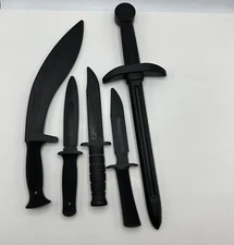 Cold Steel Training Fixed Knife Dagger Kukri Black Polypropylene Blade Lot Of 5