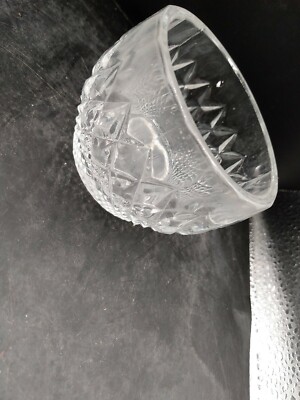 Vintage Clear Cut Glass - Diamond Pattern Sugar Dish. No lid. AD