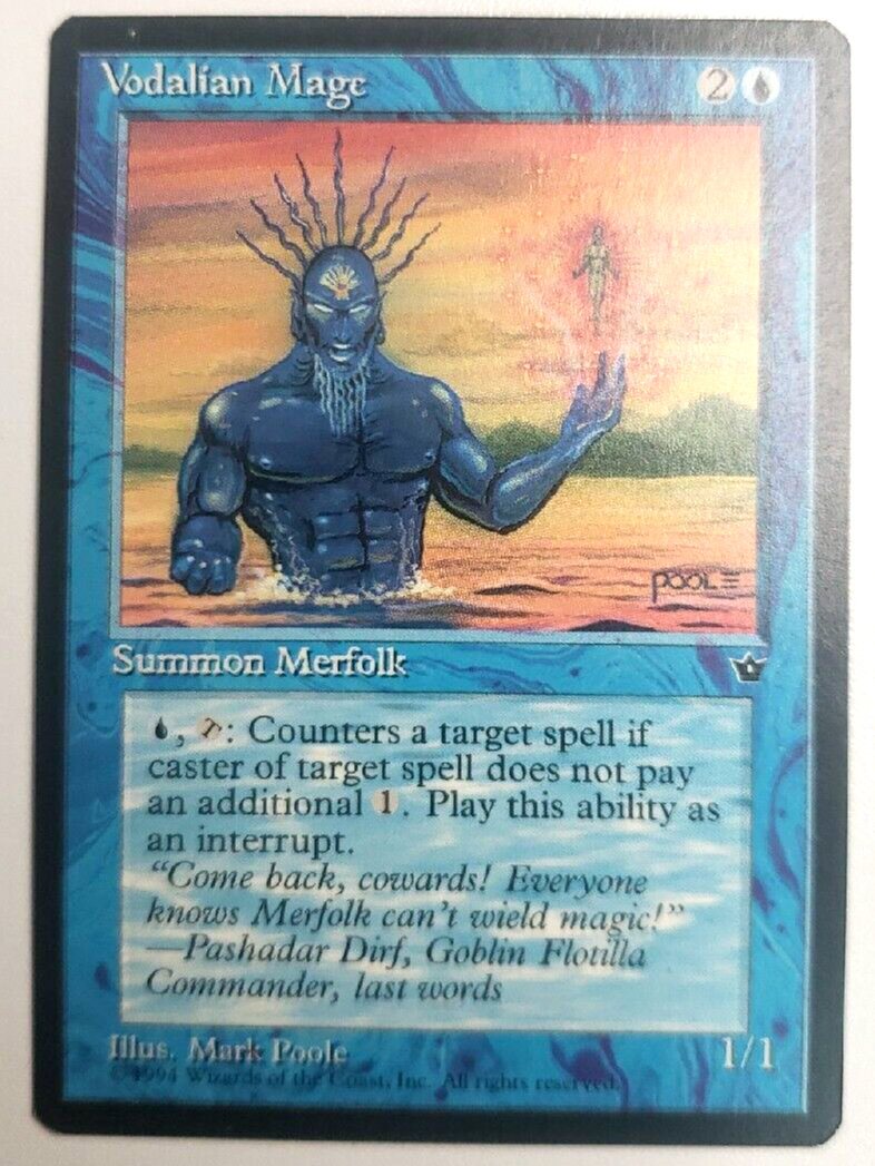 Vodalian Mage Version C MTG Vintage 1994 Blue Creature Card Magic the Gathering