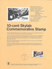 #1529 10c Skylab Stamp Poster-Unofficial Souvenir Page Flat HC