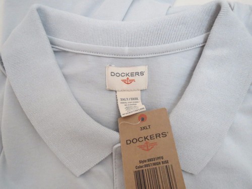 Camisa polo de golf para hombre DOCKERS 3XLT tiro alto gris claro 100 % algodón 8K031PFU - Imagen 3 de 4